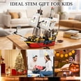 thumbnail image 6 of Pirate Ship Building Blocks Sets, Redbeard's Revenge Three Masted Boat STEM Toys for 8, Piece Pirate Boat Display Model with Dinghy Birthday for 928 PCS, 6 of 7