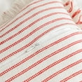 thumbnail image 3 of Set of 2 Striped Farmhouse Throw Pillow Covers, Modern Neutral Square Cushion Pillowcase for Sofa Couch Bed, 18x18 inch, Red, 3 of 5