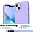 thumbnail image 3 of Shockproof Liquid Silicone Designed for iPhone 13 Case Gel Rubber Full Body Protection Anti-Shock Cover Case Drop Protection 6.1inch-Light Purple, 3 of 12