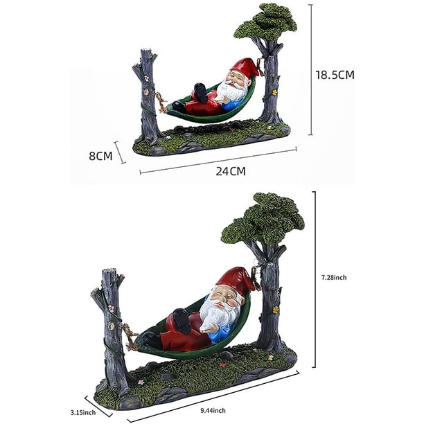 Statues de jardin nain endormi, sculpture d'arbre, Décoration de