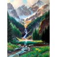 thumbnail image 1 of Landscape Tree Mosaic Handmade Embroidery Forest Full Round Drill Home Decor,30*40cm, frame not included.,2733, 1 of 4