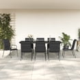 thumbnail image 1 of vidaXL 9 Piece Garden Dining Set Black Steel and Textilene, 1 of 5