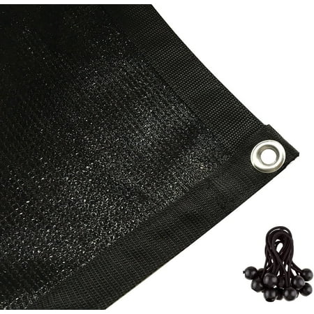 Cerbior 90% Sunblock Shade Cloth with Grommets for Garden Patio 10' X 12'(3x4m), Black