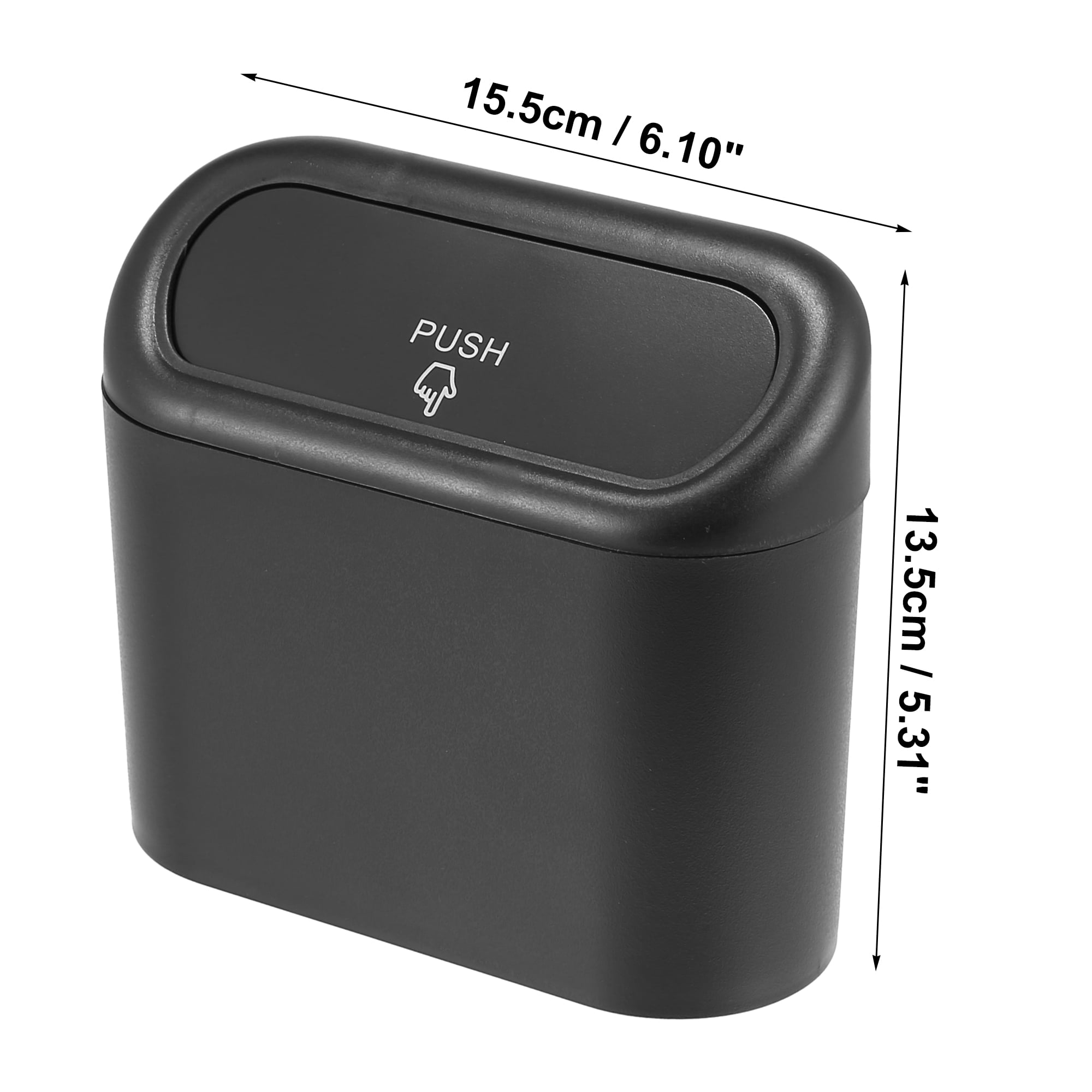 Unique Bargains Pressing Type Trash Can Hanging Vehicle Garbage Dust Box Black