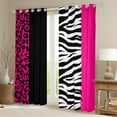 thumbnail image 2 of Erosebridal Leopard Print Curtains Pack of 2 (52x84), Black Pink 30%-50% Black Out Curtains, Geometry Stripe Decor, Women, 2 of 5