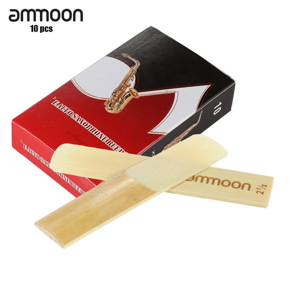 ammoon 10 Pièces Force 2,5 Roseaux de Bambou pour Eb Alto Saxophone Accessoires