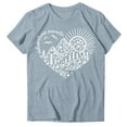 thumbnail image 4 of Women Summer Tops Women Adventure Awaits Outdoor Graphic Tee Shirt Kindness Heart Printed Hike Nature Travel Shirt Workout Tops Womens Short Short Sleeve Girl Long Sleeve T Tunic for Light Blue L, 4 of 4