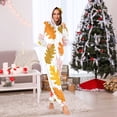 thumbnail image 6 of Autumn Colorful Leaves Adult's Hoodie Onesie Jumpsuit One-Piece Pajamas with Zipper Unisex for Holiday XL, 6 of 7