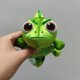 thumbnail image 2 of Camaleón con hombro sentado y ventosa, dragón verde, hombro de pie, muñeco de peluche, lagarto, ojo grande, juguete, 2 of 4