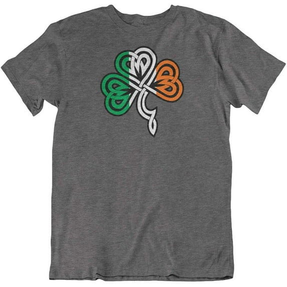 Make Your Mark Design Shamrock & Ireland Flag Irish Heritage T-Shirt & Party Favors for Men & Women Dark Gray Heather