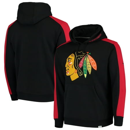 Chicago Blackhawks Fanatics Branded Iconic Fleece Pullover Hoodie - Black/Red