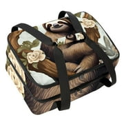 Sloth Double Layered Insulated Refrigerated Lunch Bag with Two Compartments, Large Capacity, Hand Carry - 7.1x11.4x16.1 inches