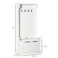 thumbnail image 4 of HOMCOM Hall Tree with Coat Rack, Storage and Sitting Bench, White, 4 of 9