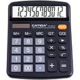 thumbnail image 1 of Calculadora escritorio 12 dígitos, pantalla LCD, botones sensibles, poder dual (solar/batería), funciones estándar, CD-2786 (negro), 1 of 3