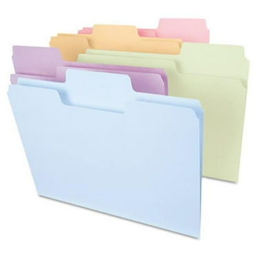 Smead  SuperTab File Folders- 1/3 Cut- Top Tab- Letter- Assorted Colors- 100/Box