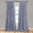 thumbnail image 2 of Floral Window Curtains, Butterflies Leaves Flower Petals and Retro Vibe Swirls Nature Pattern, Lightweight Decor 2-Panel Set with Rod Pocket, Pair of - 28"x84", Ceil Blue and Dark Purple, by Ambesonne, 2 of 3