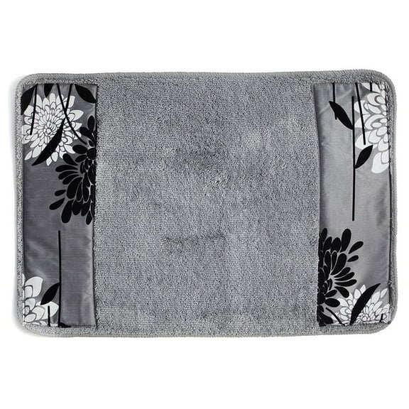 Zahari Home Erica Bathroom Rug Luxury Bath Rug Washable Beautiful Shower Mat Unique Design Stylish Non Slip Shower Mat Grey Rug Bath Shower Tub Decor