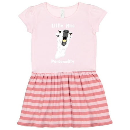 

Inktastic Little Miss Personality Goofy White Llama Gift Toddler Girl Dress