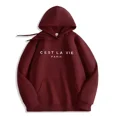 thumbnail image 3 of Sudadera con capucha y estampado de letras para mujer, primavera y otoño de 2024, sudaderas con capucha de manga larga para mujer, blusas de moda, jerséis holgados informales para mujer, 3 of 5