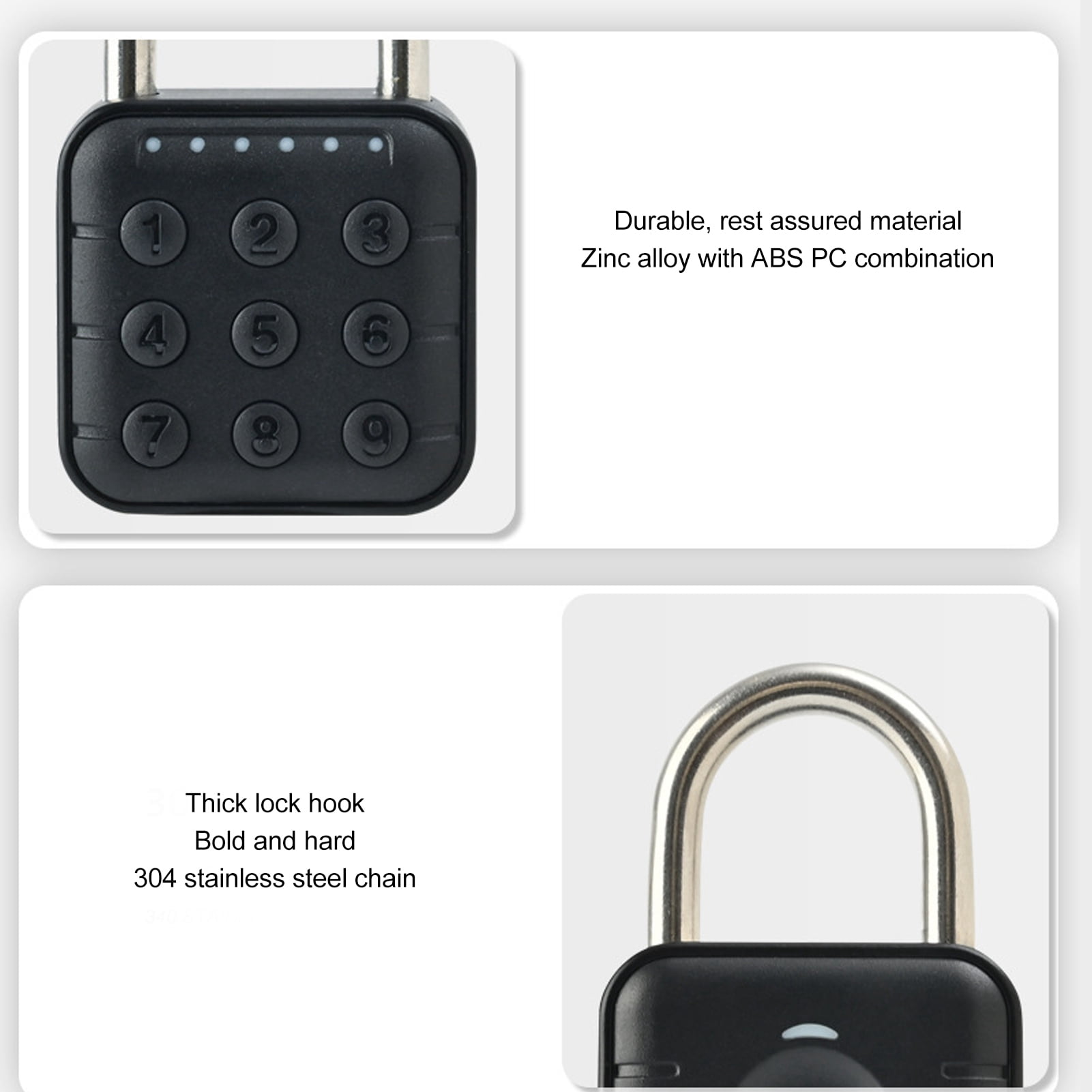 NFTIGB Tuya Smart Password Padlock Keyless Electronic Bluetooth App Control Cabinet Drawer Anti-Theft Lock with Built-in Battery