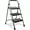 3-Step, variant on 2 Step Ladder, PETGLE 2 Lightweight Folding Step Stool with Wide Anti-Slip Pedal and Comfort Handgrip, Lightweight 500 lbs Portable Steel Ladder Multi-Use Household and Office, Grey