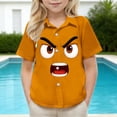 thumbnail image 5 of HOMADLES Kids Button Shirts Boys Summer Casual Graphic Tees Boys Lightweight Breathable T Shirts, Orange 7 T, 5 of 8