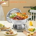 thumbnail image 6 of EVGTTI 2 Pack Round Chafing Dish Buffet Set, 5QT Stainless Steel Chafing Dish, Chafers and Buffet Warmer Sets for Wedding, Rolled-Edge Design, 6 of 6