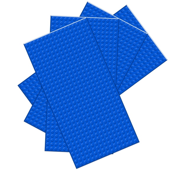 BOROLA Classic Baseplates Building Brick -10 "x 5" ,Compatible with Most Major Brand Building Bricks, Used for Substrates for Building Towers, Desktop Bases(4-Pack, Blue)