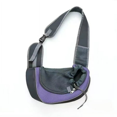 Portable Pet Front Bag Dog Backpack Mesh Breathable Pet Shoulder Bag Outgdoor Travel Puppy Carrier Slings Handbag Tote Pouch (purple S)