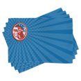 thumbnail image 1 of Ambesonne Blue Place Mats Set of 4, Pop Art American Football, Standard Size, Orange Blue Azure Blue, 1 of 6
