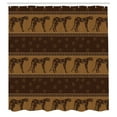 thumbnail image 3 of Ambesonne Safari Shower Curtain, Leopards Geometric Shapes, 69"Wx75"L, Dark Brown Caramel, 3 of 5