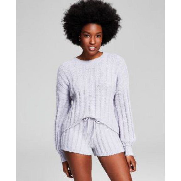 MSRP $44 And Now This Womens Cable-Knit Sweater Gray Size Medium