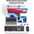 thumbnail image 2 of Wireless Bluetooth Keyboard and Mouse Combo, SKM64-3 Rechargeable Slim Quiet Keyboard Mouse, 3 Multi-Device Connection, Compatible for Windows, Mac, MacBook, iPad, Tablet, Black Gray, 2 of 4