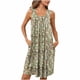 thumbnail image 2 of Camisón de mujer con estampado y bolsillos, sin mangas, plisado, cuello redondo, 2 of 7