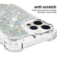 thumbnail image 4 of Compatible with iPhone 12 Pro Max Case Glitter Luxury Cute Love Liquid Quicksand Clear Soft TPU Girls Women Stylish Bumper Shockproof Protective Case for iPhone 12 Pro Max Sliver YB, 4 of 6