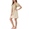 thumbnail image 4 of Unique Bargains Women's Pajama Dress Satin Sleepwear Nightshirt Soft Lounge Nightgowns, 4 of 5