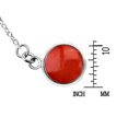 thumbnail image 5 of Modish Two Sided Round Red Coral and White Shell Sterling Silver Necklace, 5 of 7