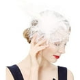 thumbnail image 3 of Women's Mesh Flower Headband Hair Clip for Tea Party Bridal Wedding Cocktail, 3 of 3