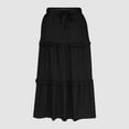 thumbnail image 4 of Women's Long Summer Skirt 2025 Elegant High Waist Cocktail Party Wedding Guest Dress Flared A-Line Midi Skirts, 4 of 5
