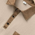 thumbnail image 7 of EWASWON Men's Classic Short Sleeve Polo Shirt - Breathable Pique Cotton Retro Pocket Tee for Summer Casual Wear,Khaki,Size S, 7 of 7