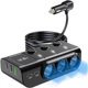 thumbnail image 1 of HAYAN 8 in 1 Cigarette Lighter Splitter, 3 Socket Car Charger Adapter, Type-C QC3.0 PD36W Dual USB Charger Port, Car 12V/24V Plug Outlet with Independent Switches, LED Voltmeter(3.3FT Cable), 1 of 1