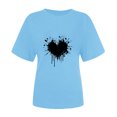 thumbnail image 4 of Tbopshirt Valentine's Day T-Shirts for Women Short Sleeve Graphic Tees, Plus Size Tops,Valentines Day Fashion Crewneck Printing Love Heart T-Shirt Casual Loose Womens Tops S-XXXL, 4 of 6