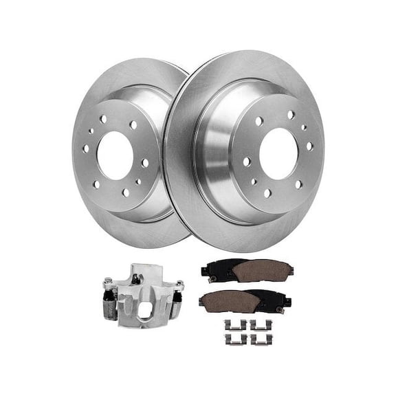 Rear Brake Pad Rotor and Caliper Set - Compatible with 2002 - 2009 GMC Envoy 2003 2004 2005 2006 2007 2008