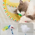 thumbnail image 4 of Cagogo under $5 2Pcs Cat Tunnel, Foldable Cat TunnelToy, S-Shape Spring Tunnel with Feathers and Mice, Interactive Play for Indoor Cats, Durable Steel and Mesh, Portable and Fun, 4 of 9