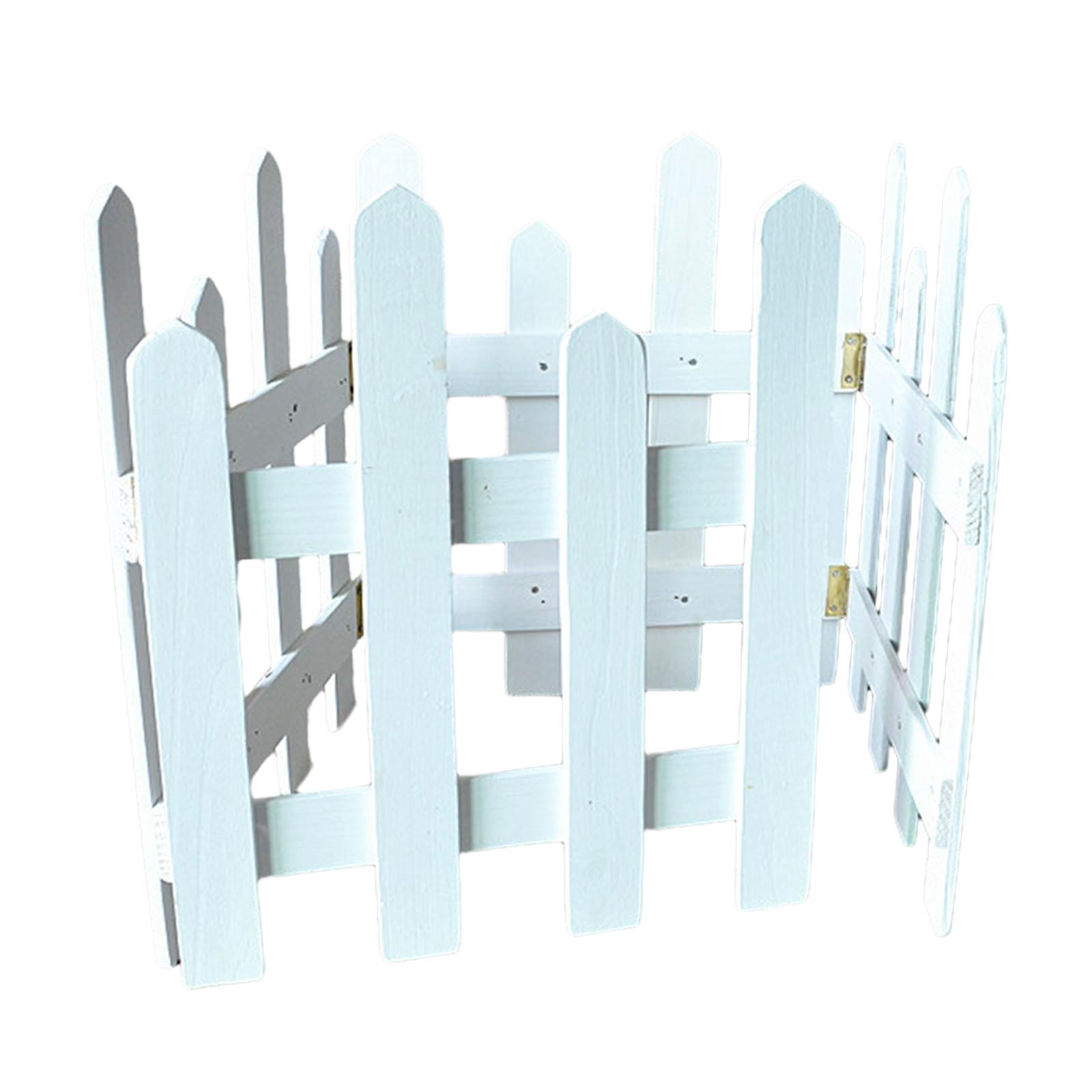 Colaxi Landscape Edging Border Fence Wood Fence DIY Gardening Wooden Garden Fence,Picket Fence for Edgings Flowerbeds, Plant Borders White Height 35cm