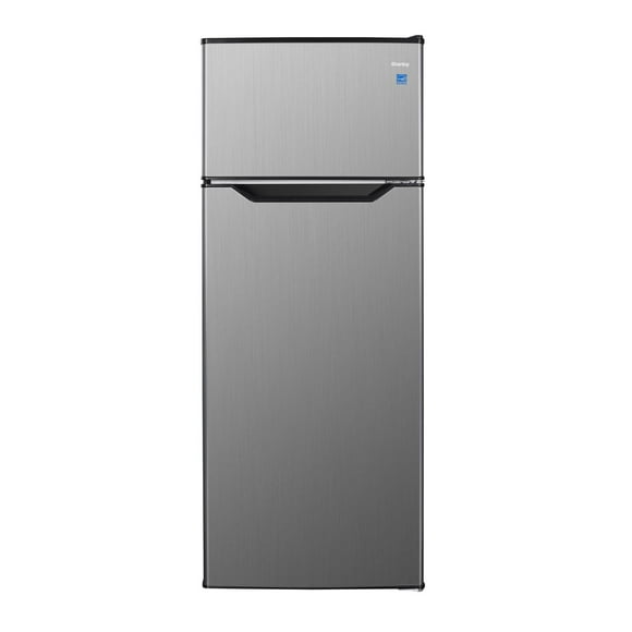 Danby DPF074B2BSLDB-6 7.4 cu. ft. Apartment Size Fridge Top Mount in Stainless Steel