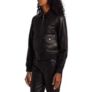 Rag & Bone Womens ICONS Andrea Lamb Leather Jacket Black XXS B4HP $1095