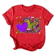 thumbnail image 5 of TSADFHJI Hauts pour Femmes Manches Longues Chemises Imprimées Mardi Décontractées Col Rond Manches Courtes Tee Tops Tunique Blouse m Rouge, 5 of 5
