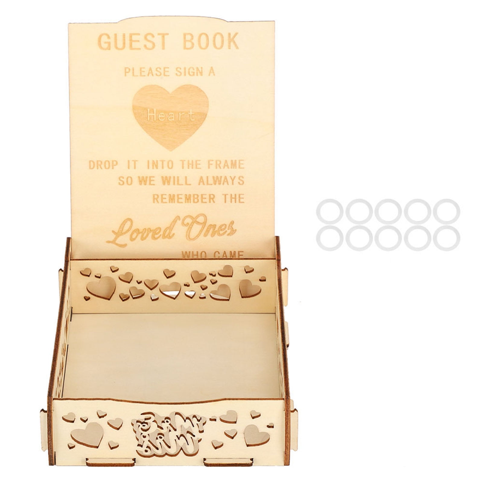 Guest Book Wedding Reception, Wedding Guest Book Pure Manual European Style Wooden Message Box  For Graduation Ceremony For Birthday For Wedding