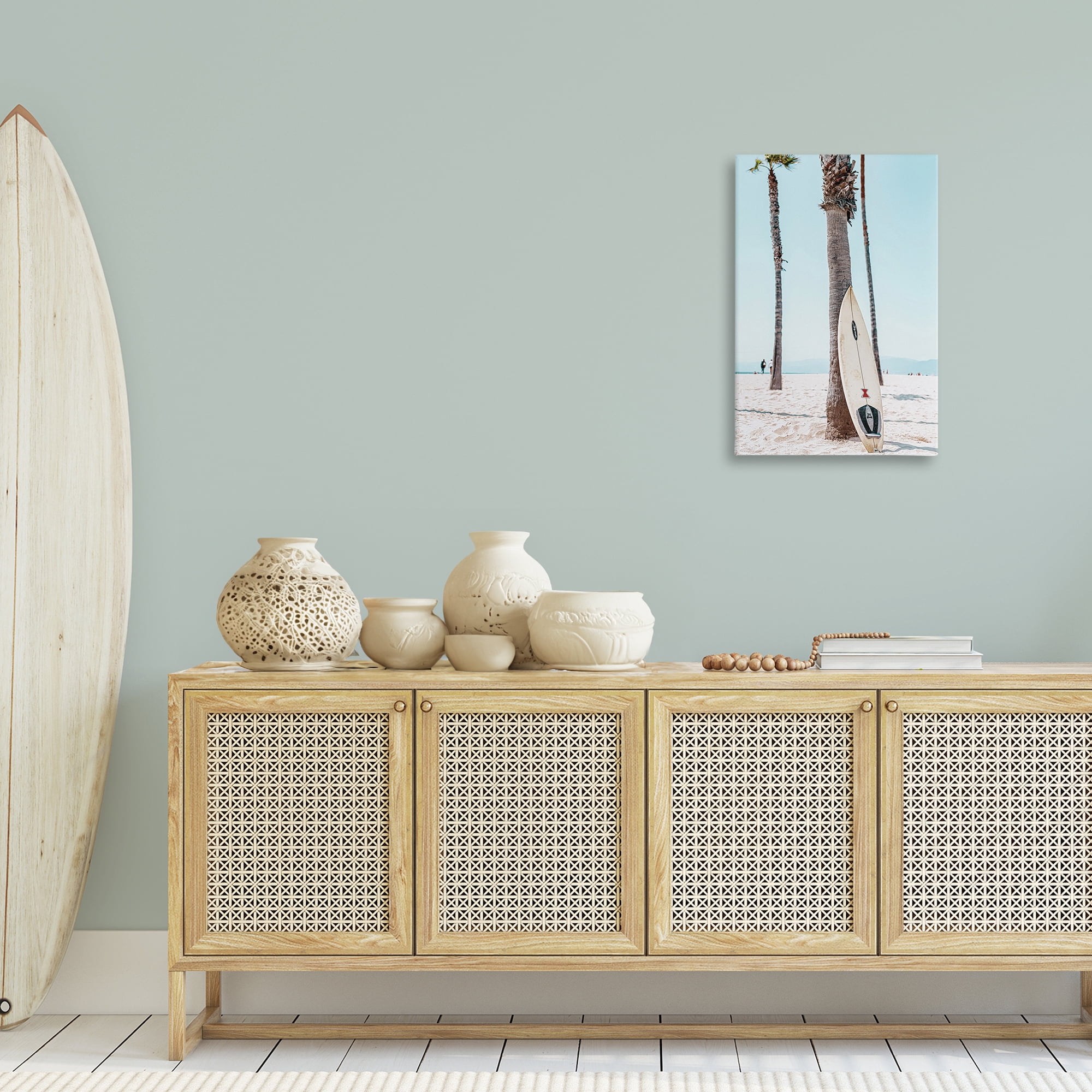 Stupell Industries California Summer Surfboard Nautical & Beach Photography Wrapped Canvas Art Print Wall Art, 20 x 30